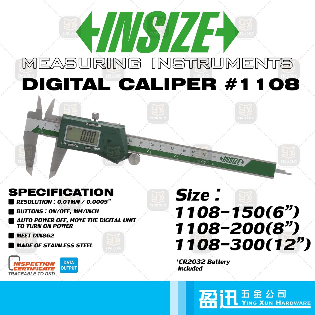 Insize Digital Caliper Electronic Caliper Pembaris Angkup Digital 1108
