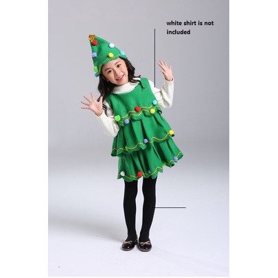 Christmas Costume Green Christmas Tree Girl Costume Santa Costume Dress