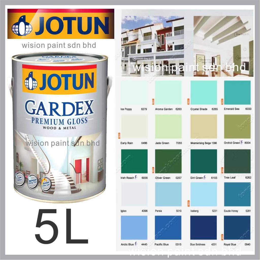 5L ( 5 LITER ) Jotun Paint Gardex Premium Gloss Wood & Metal / WPC C ...