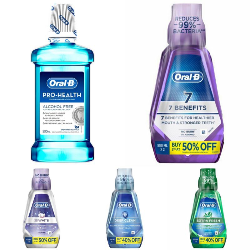 OralB Deep Clean / 7 Benefits / 3D White Mouthwash (single/twin) Shopee Malaysia