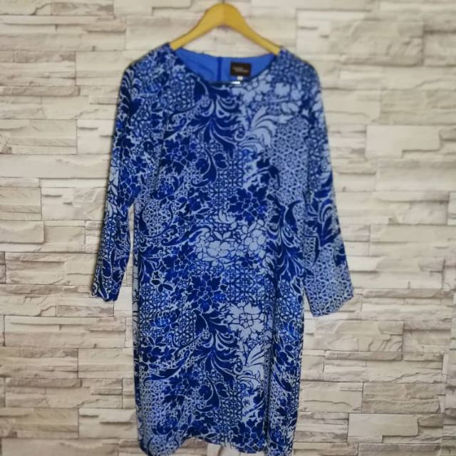 Preloved Baju  Kurung Raya  Warna  Biru   Nadzri Morshidi 