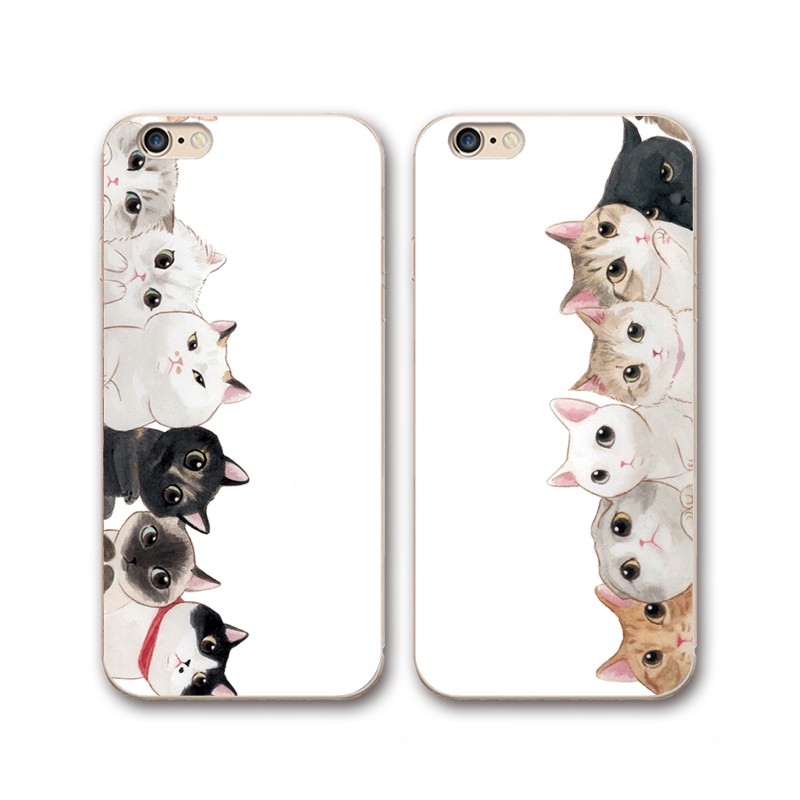 Cute Cat Soft Casing Protective IPhone 5s se2 6 6splus 7 8plus X Xr 12 ...