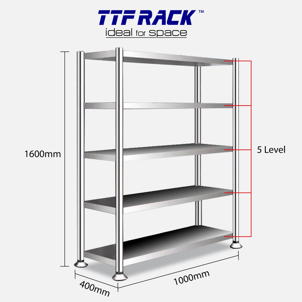 TTFRACK™️ (Stainless Steel Rack) Kitchen Rack Storage Rack Shelf Rak Dapur Rak Besi Microwave rack Rak Besi