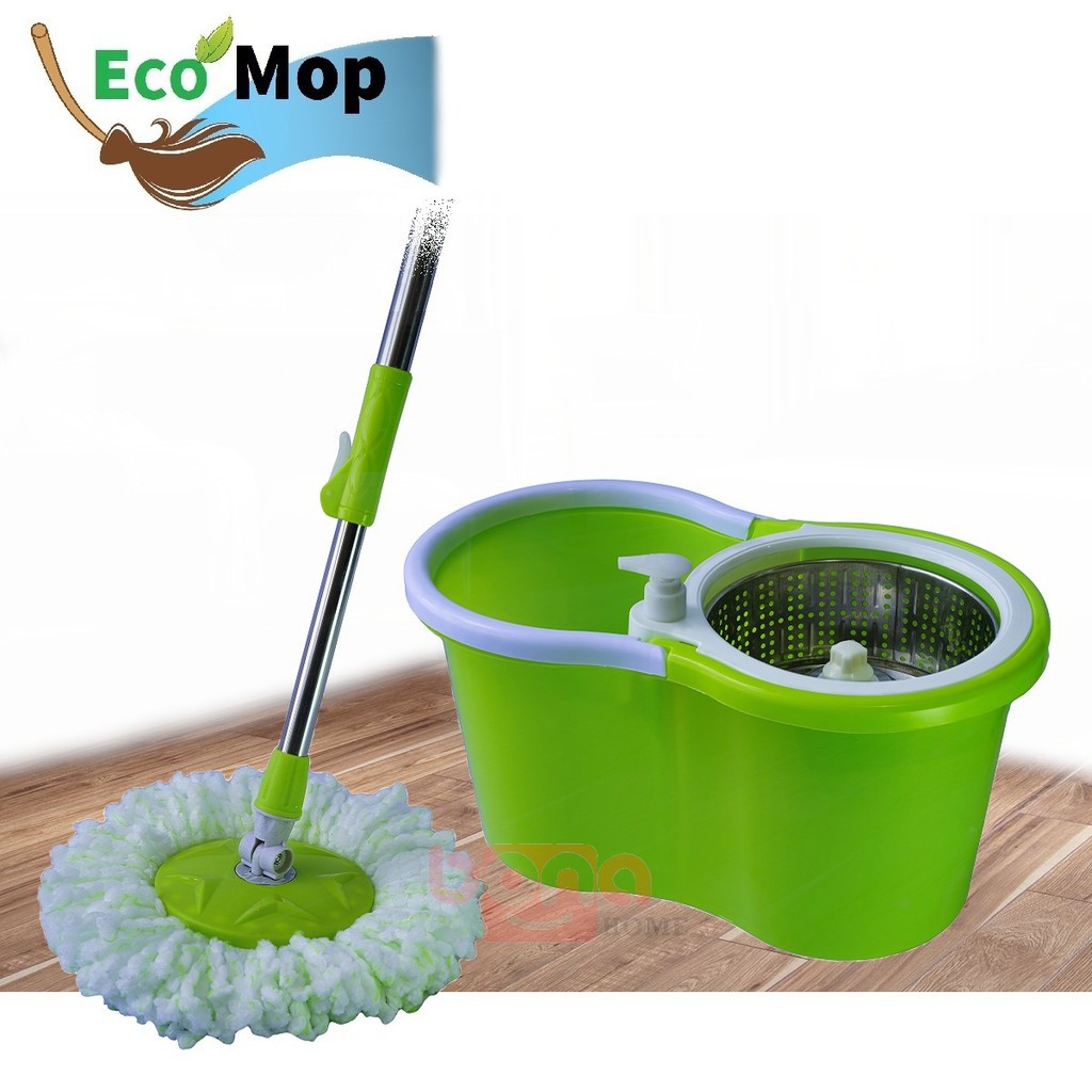 0727 Spin Mop Spinner 5L Microfiber Magic Mop Cloth Floor Wheels Pail
