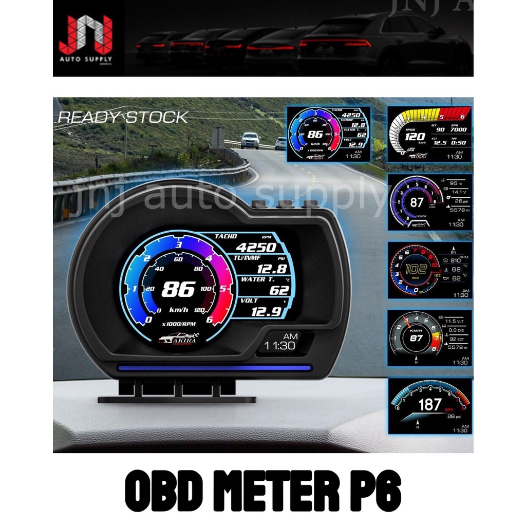 OBD P6 Multi Function OBD 2 Digital Gauge Meter with GPS Fault Code OBD