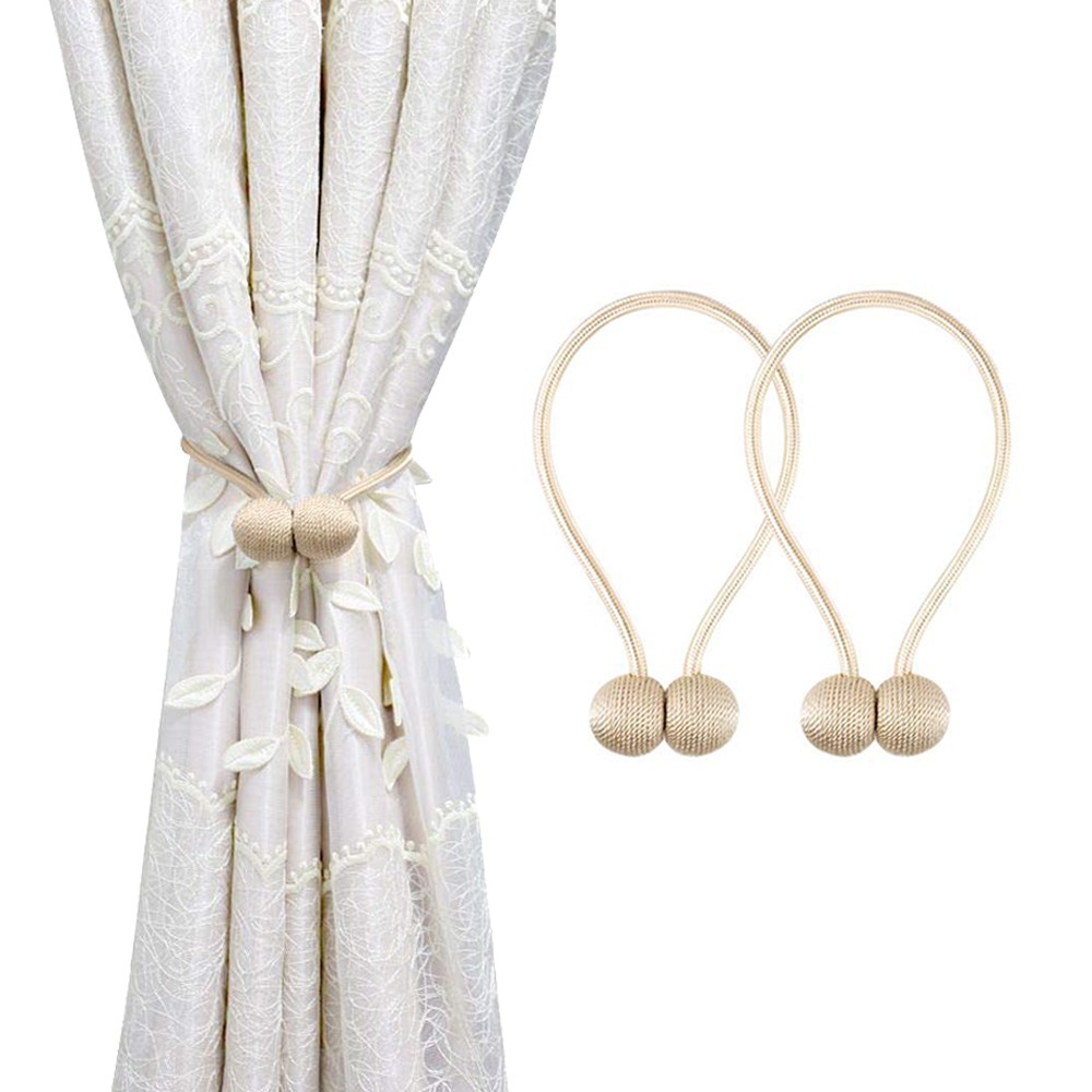 2 Pieces Magnetic Curtain Tiebacks Drape Rope Holdbacks For