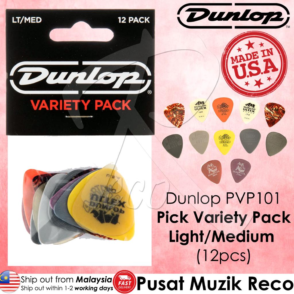 Dunlop PVP101 Guitar Pick Variety Pack, Light Medium (12pcs) Pemetik