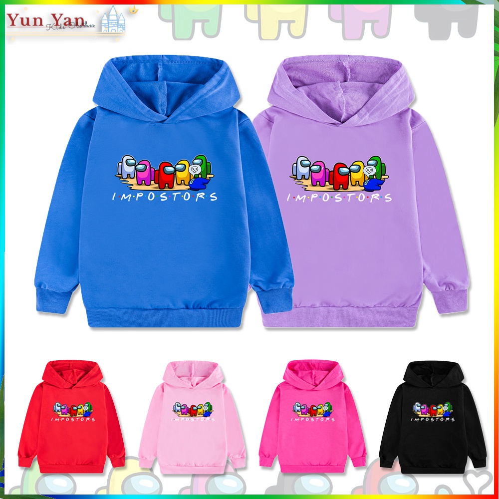 Premium Multi Game Among Us Cartoon Kids Hoodie Long Sleeve Loose Hooded Pullover Sweatshirt Boys Girls Have Versatile - Image 4