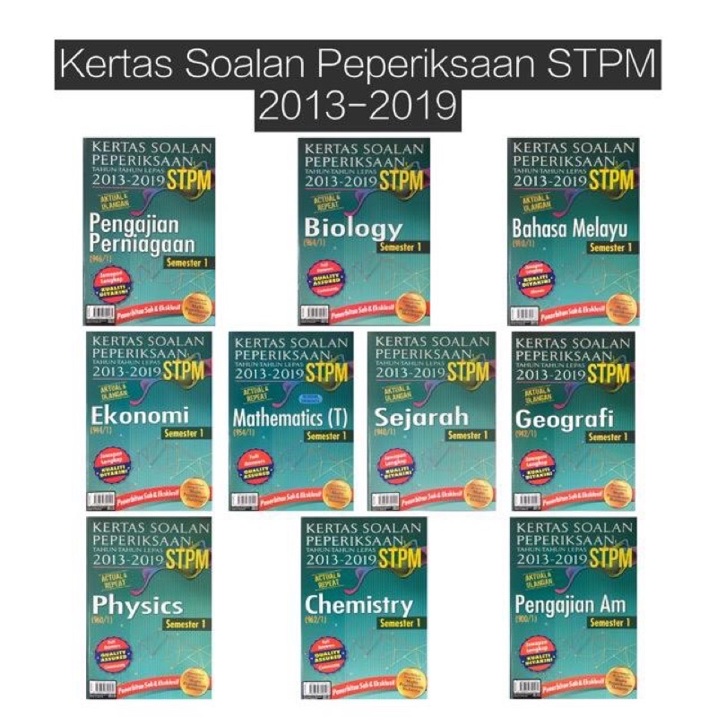 Buy KERTAS SOALAN PEPERIKSAAN STPM SEM 1 2013-2019 ...