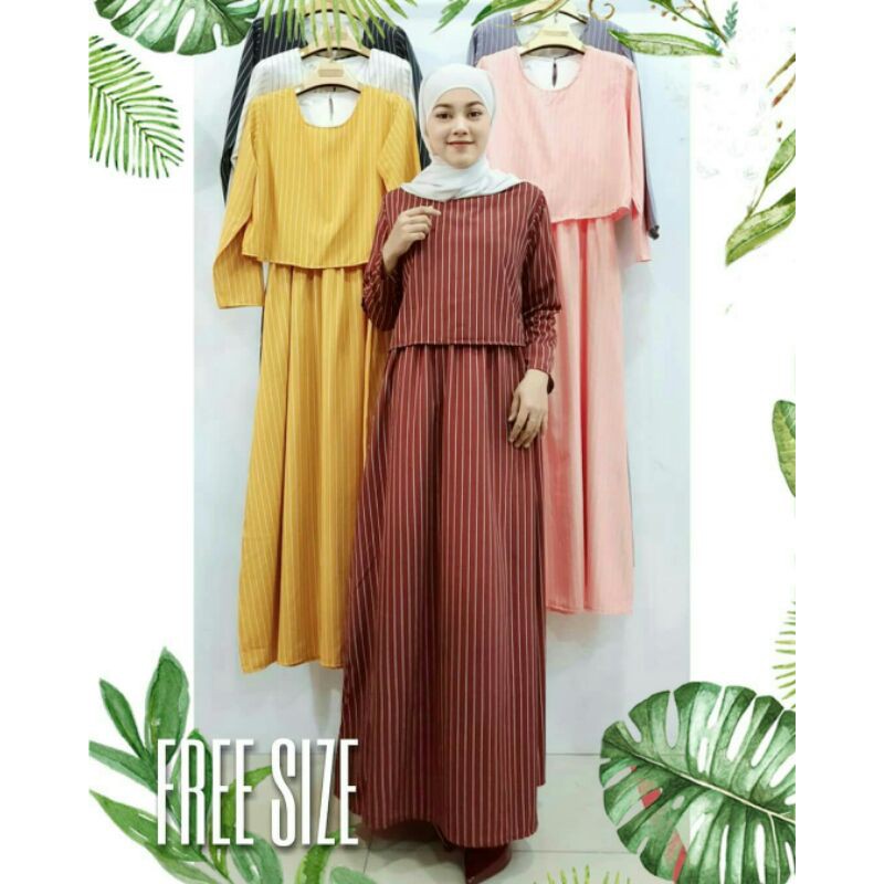 crop top dress muslimah