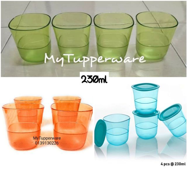 Tupperware Green Low Glass (1)