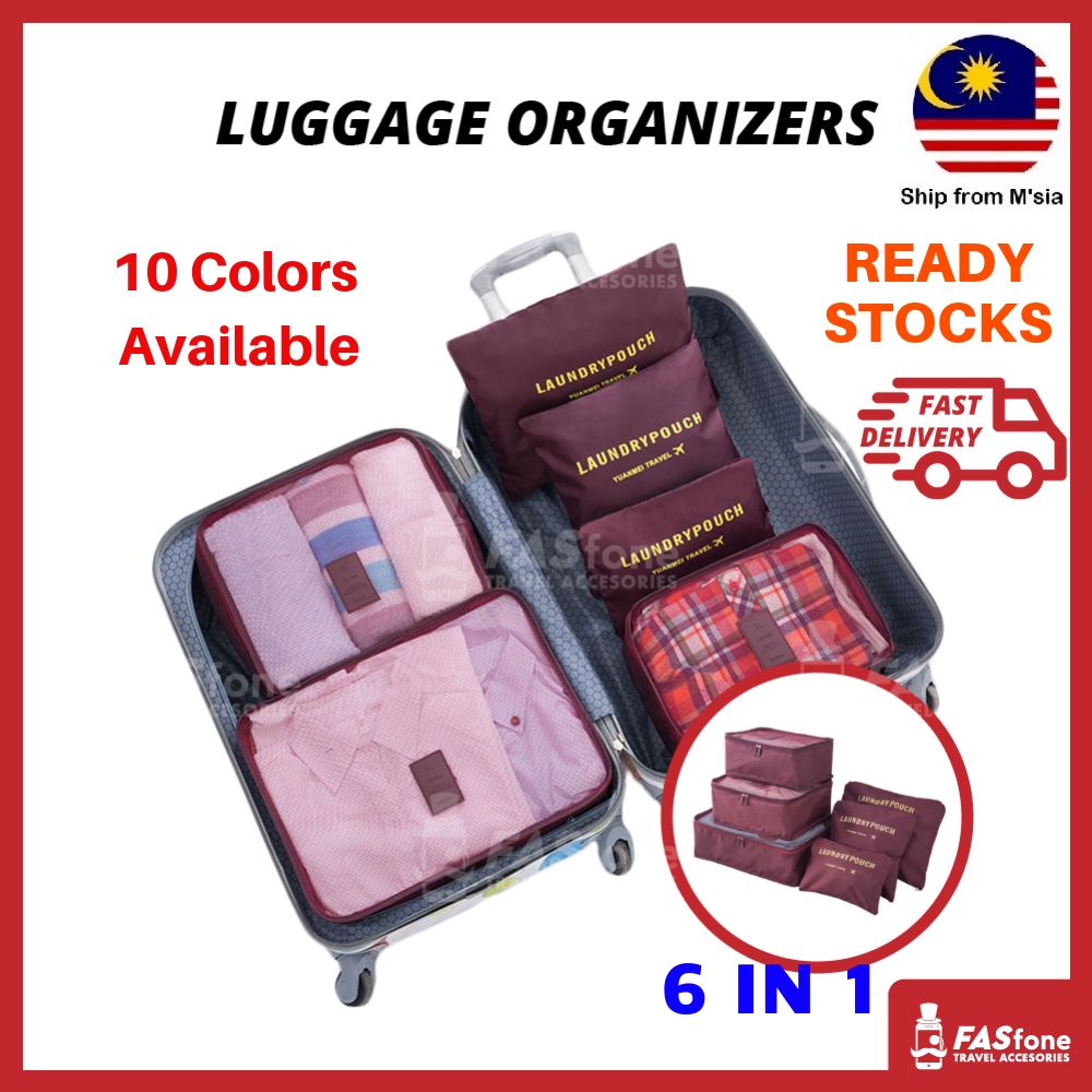 KOREA 6 in 1 Set Travel Organizer Bag Pouch Luggage Extra Large 40cm