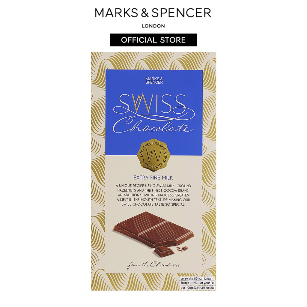 M&S Swiss Extra Fine Milk Chocolate 125G | Shopee Malaysia