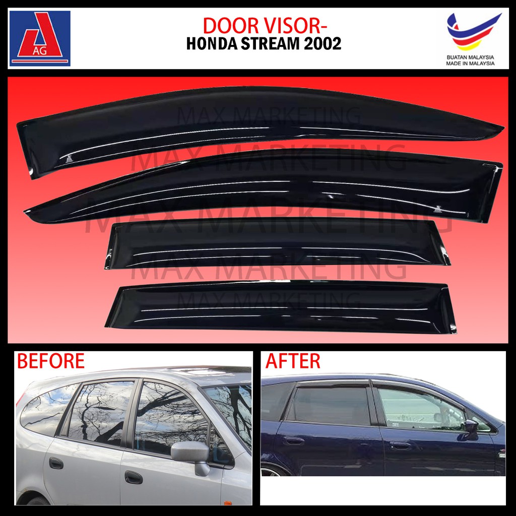 Honda stream 2000-2006 malaysia ag door visor air press wind deflector ...