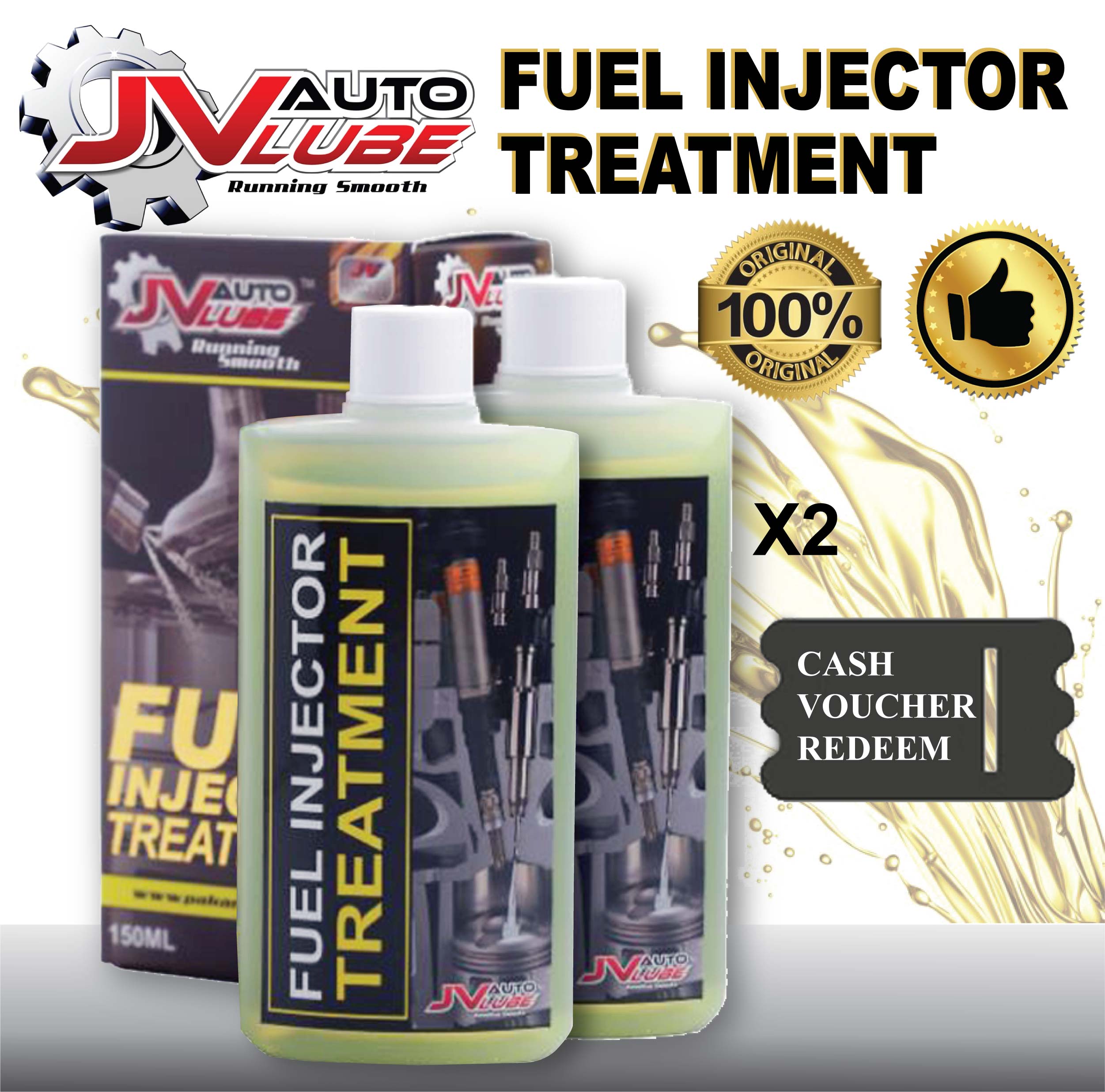 ( Cash Voucher Redeem ) 2 Bottle JV Auto Lube - Fuel Injector Treatment Original