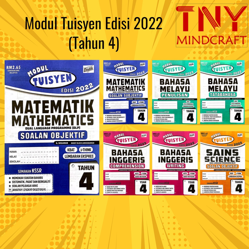 Buy [TNY] Buku Latihan Modul Tuisyen Edisi 2022 (Tahun 4)  Dwibahasa