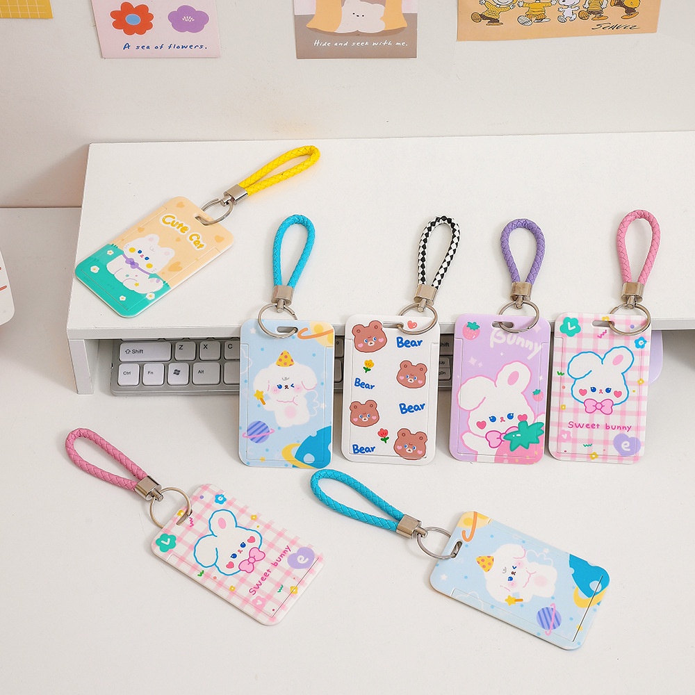 Cute Cartoon id card Holder with Keychain 1pcs | Shopee Malaysia