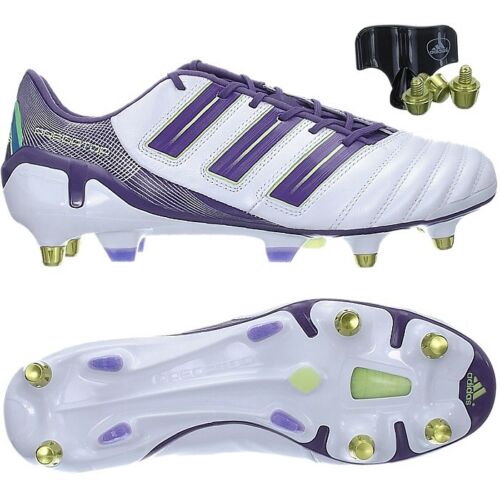 purple and white soccer cleats