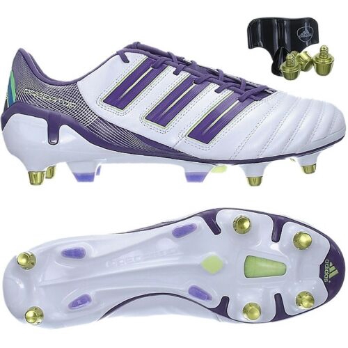 white and purple cleats