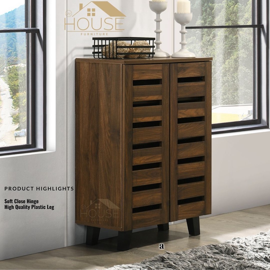 MYHOUSE Shoe Cabinet 2 Door Wood Shoe Rack Rak Kasut Almari Kasut 4Tier ...