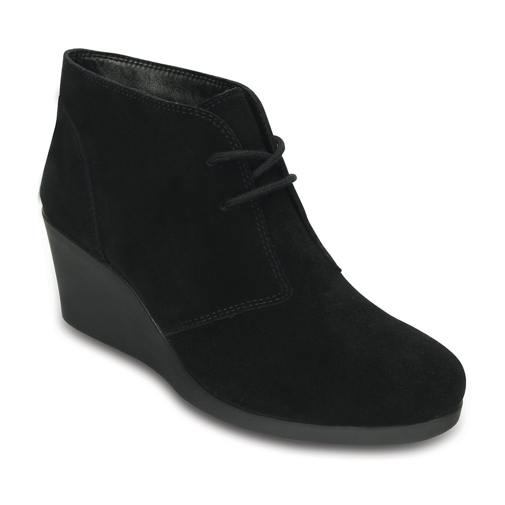 crocs leigh suede wedge shootie