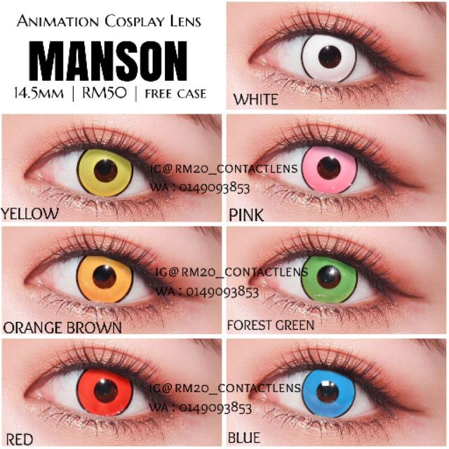 Ready Stock Malaysia Manson Cosplay Lens Animation Halloween Crazy Lens Soft Contact Lens Shopee Malaysia