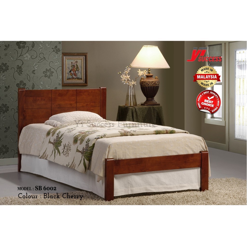 Yi Success Lynn Wooden Single Bed Frame Quality Single Bed Katil Bujang Kayu Slat Bedbase Bedroom Furniture