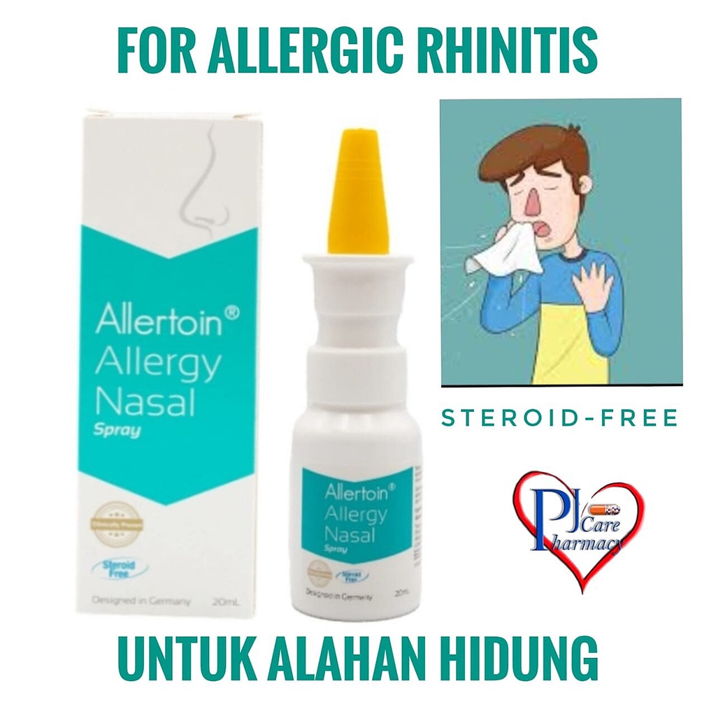 ALLERTOIN Allergy Nasal Spray 20ml Steroid Free(Exp 30/11/2023) Allergy rhinitis/Alahan hidung