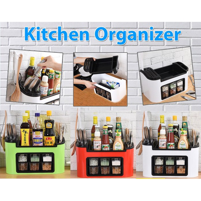 Multifunctional Kitchen Seasoning Box Set Kitchen Plastic Storage Rack