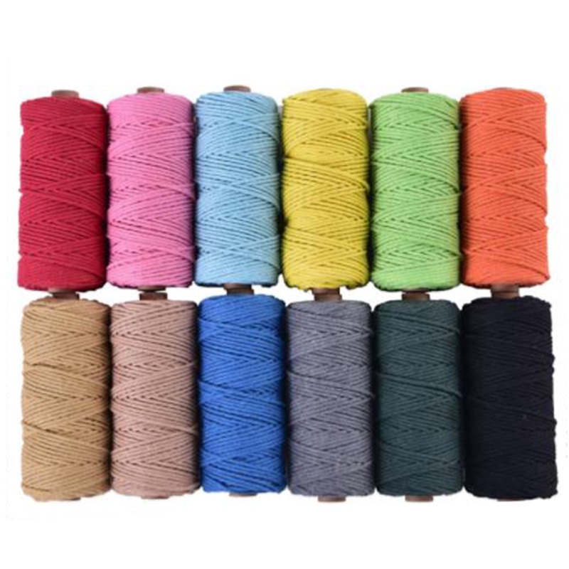 3mm & 100m Natural Colour Cotton Twisted Cord Rope Artisan Macrame String Craft