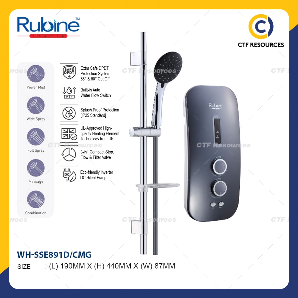 Rubine Rwh Sse891d Cmg Inverter Dc Pump Instant Water Heater Shopee Malaysia