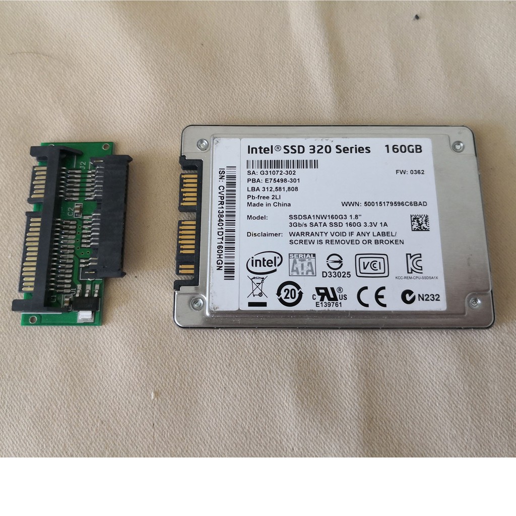 1 8 Ssd 160gb Microsata 3gb S Intel Ssd 320 Series Free 2 5 Converter Shopee Malaysia