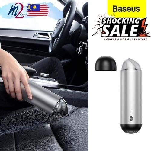 65W / 5V/3A MAX PORTABLE MINI BASEUS CAPSULE CORDLESS VACUUM CLEANER (SILVER/BLACK) Shopee