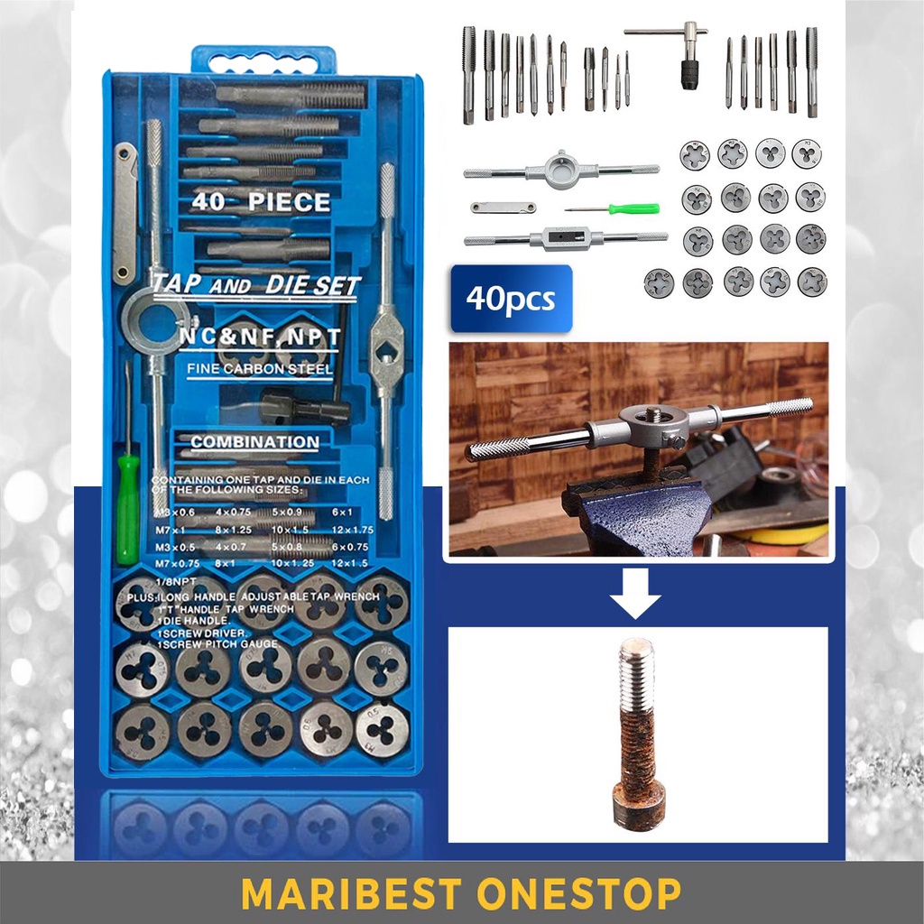 12Pcs/20Pcs/40Pcs Screw Extractor Tap And Die Set Metal Tap Screw