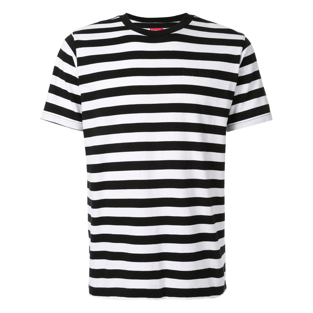 supreme black and white striped shirt