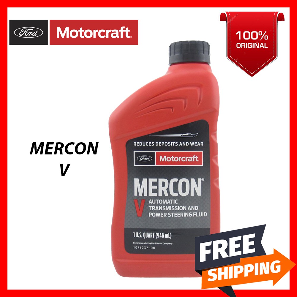 (100 Original) Ford Motorcraft MERCON V ATF & POWER STEERING FLUID (1QT/946ml) Auto
