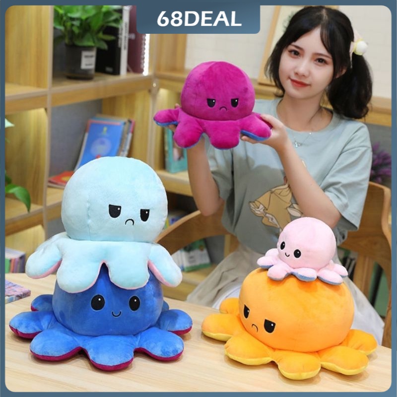 【Johor Stock】TIKTOK 20cm Reversible Octopus doll plush Toy flip mood plushie stuffed toys patung sotong Bipolar