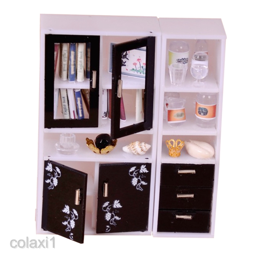 1 12 Dolls House Miniature Furniture Display Cabinet Bookshelf