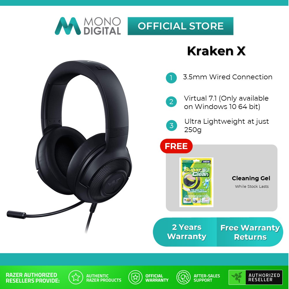 Razer Kraken X Analog Kraken V3 X Usb Connection Ultra Light Weight 7 1 Surround Gaming Headset Free 3 Pcs Of Kf94 Shopee Malaysia