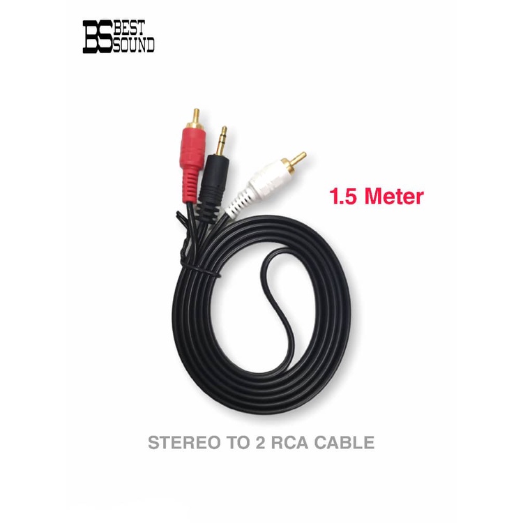 3.5mm Stereo Audio Aux to 2 RCA L/R Cable ( Ready Stock ) Shopee Malaysia