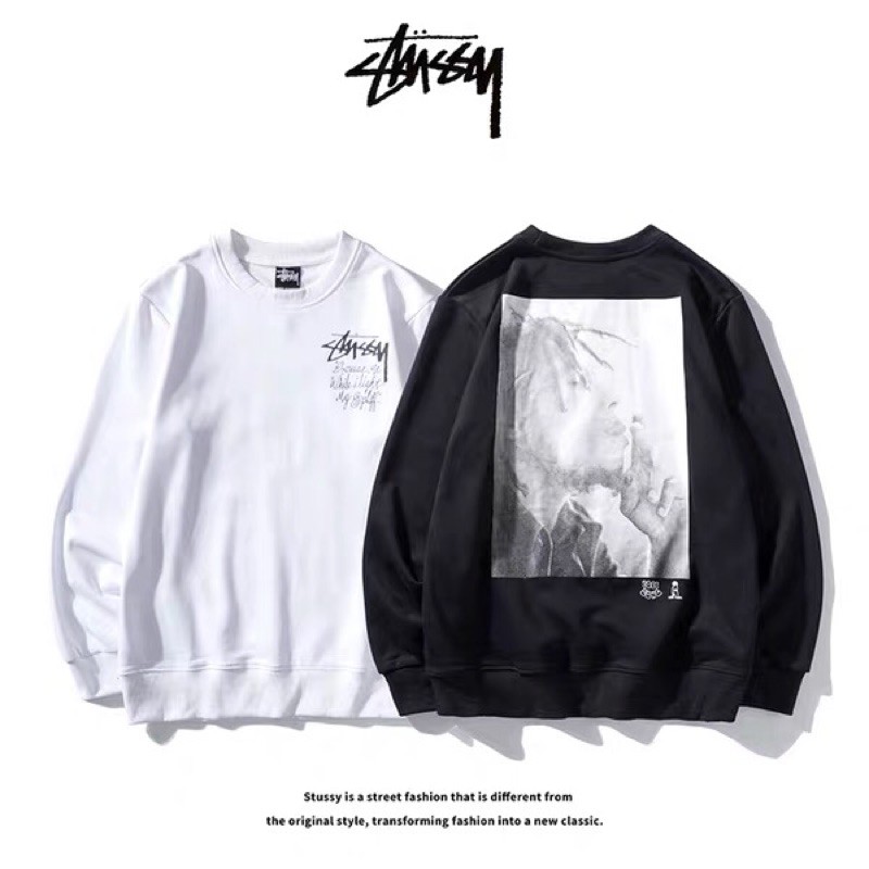 Stussy Unisex Long Sleeve T Shirt Sweatshirt Stussy斯图西加绒雷鬼教父卫衣女ins秋冬美潮牌 Hiphop抽烟上衣男