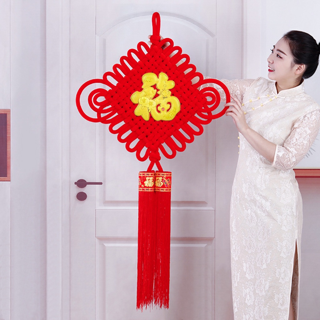 Chinese Knot Tassel New Year Decoration Traditional Red Lucky Oriental Pendant Ornaments For Spring Festival