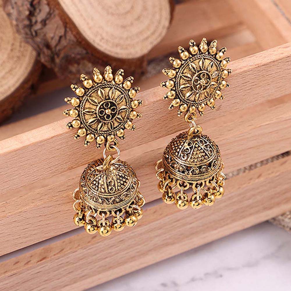 Antique Gold Silver Women Earrings Vintage Tassel Bead Earring Indian Tribal Dangle Earrings Jewelry