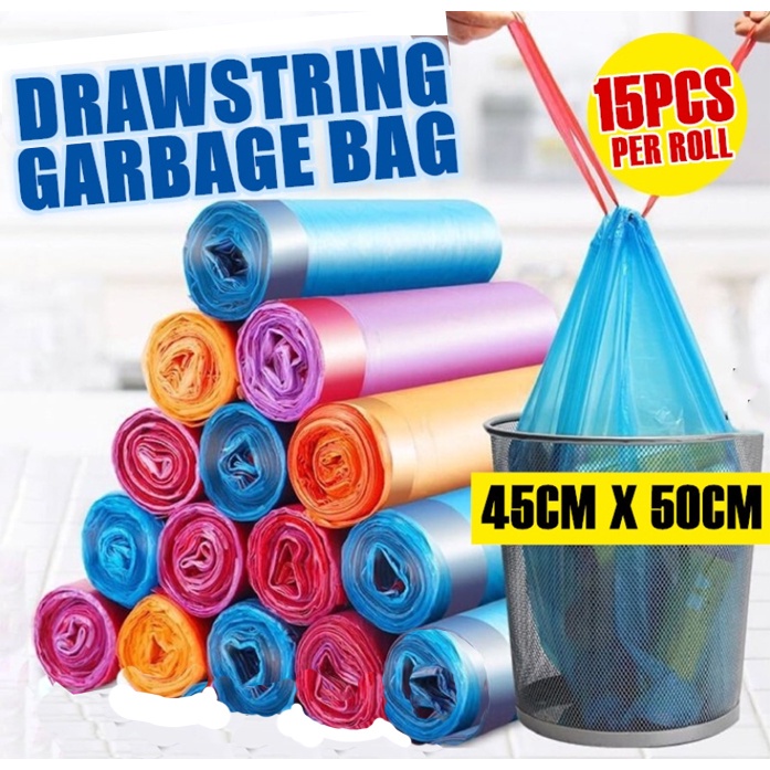 Closing Tie On Garbage Bag Bags With Rope Easy Pull 45cmx50cm ...