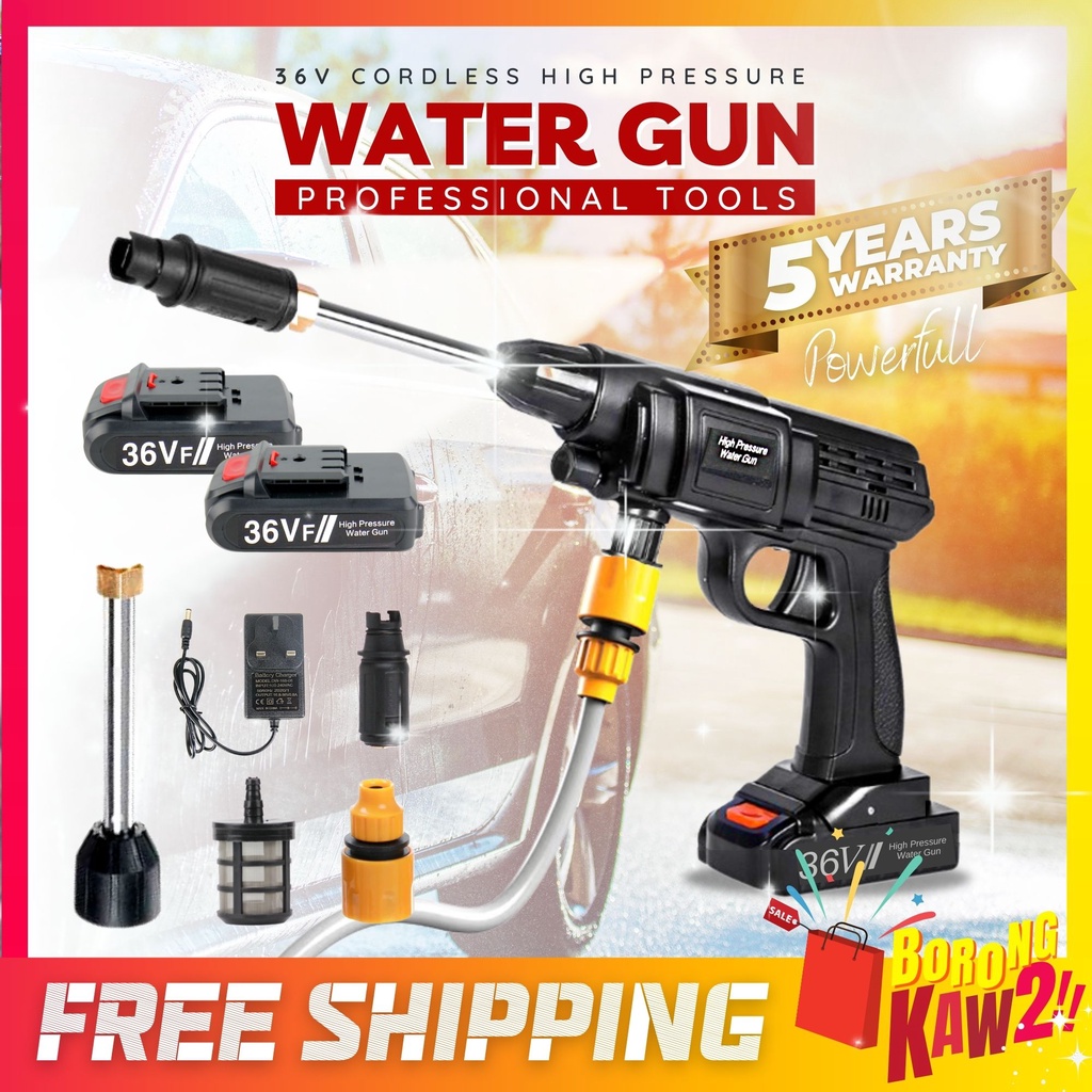 BKK 36V Cordless Water Jet Water Gun High Pressure Washer Cleaning ...