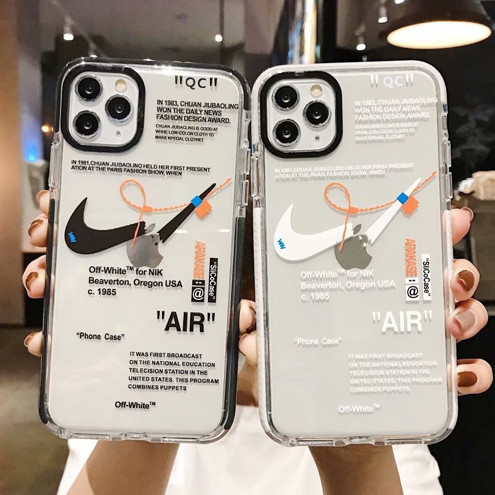 Nike Air Off White Transparent Soft Phone Case Camera Shockproof Iphone 12 Pro Max 11 Pro Max 7 8 Plus Xr Xs Max Full Coverage Clear Cover Shopee Malaysia