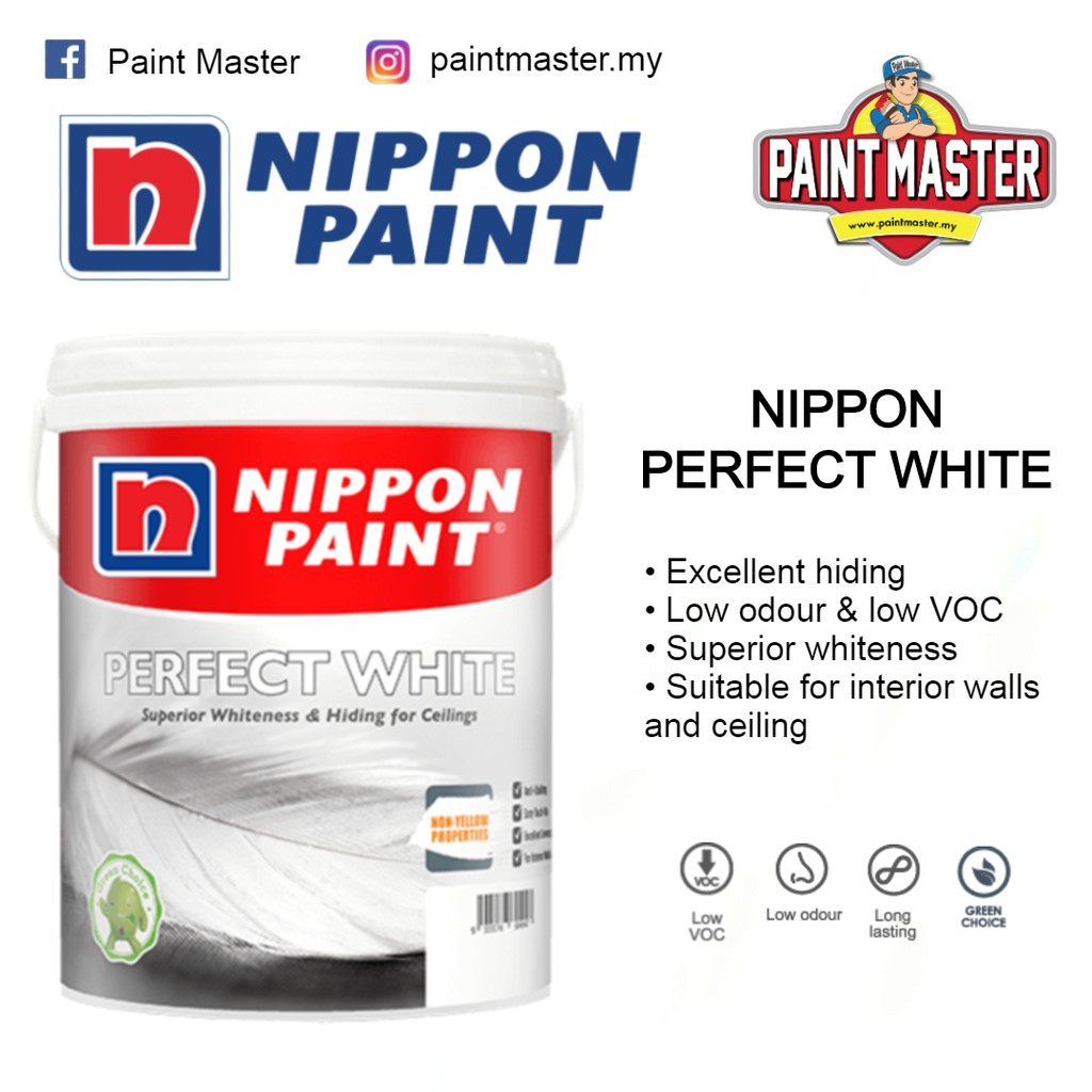 5L NIPPON PERFECT WHITE - Superior Whiteness & Hiding for Ceilings ...