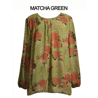 Plus Size Printed Chiffon Blouse Baju Saiz Besar 5XL Plus Size Printed Chiffon Blouse Baju Saiz Besar 5XL