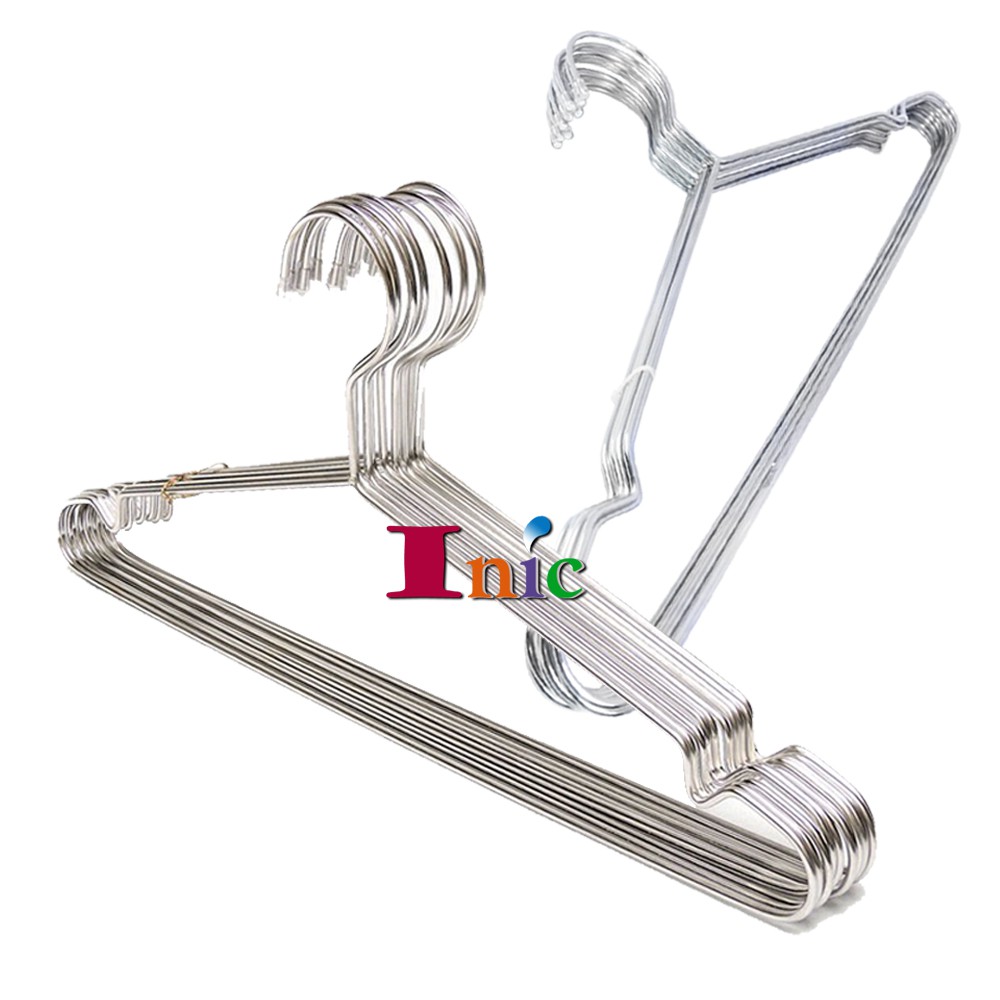 10Pcs Stainless Steel Cloth Hangers 40cm Shopee Malaysia
