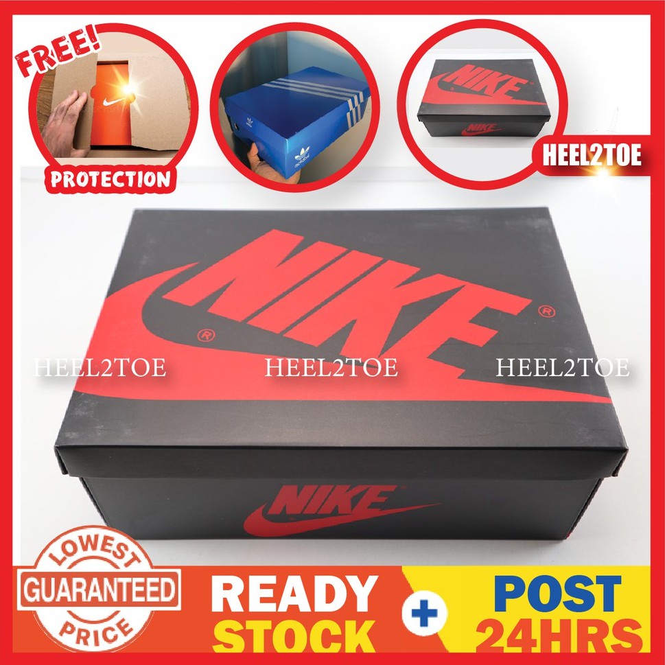 Ready Stock Kotak Kasut Nike Original Shoes Sneaker Red Black Logo Box 30cm X20cm X11cm Shopee Malaysia